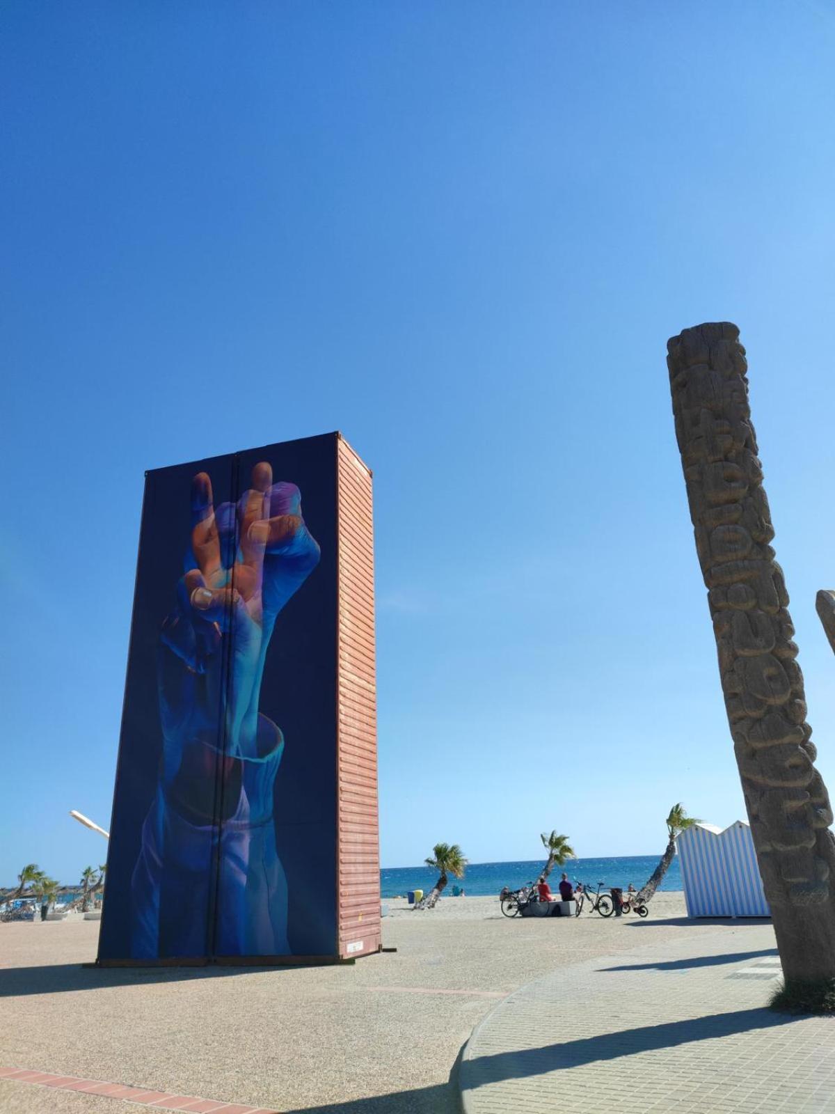 Appartement Vue Mer,Acces Direct Plage,Fibre,Clim,Parking Public Gratuit Le Barcares Luaran gambar