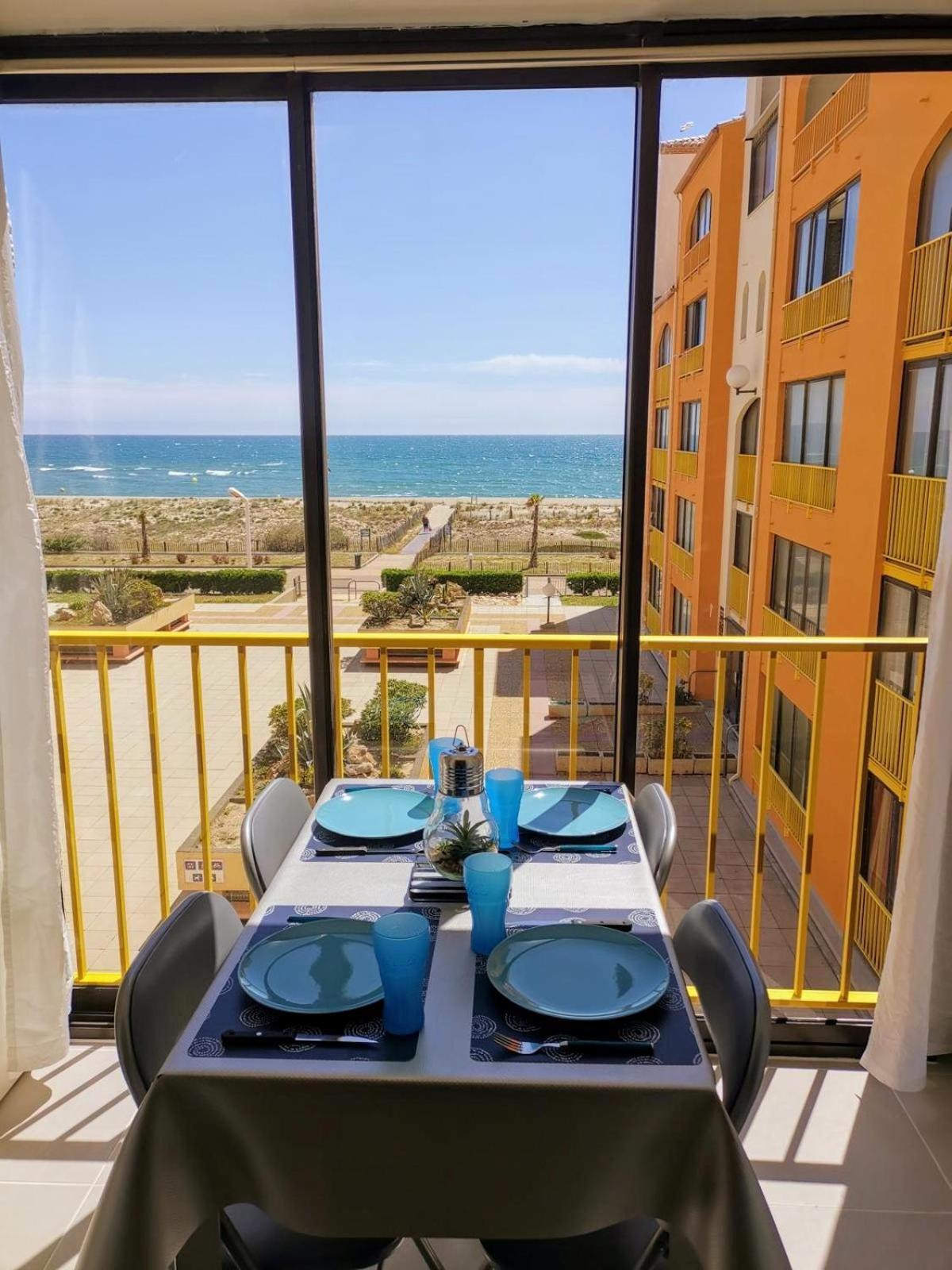 Appartement Vue Mer,Acces Direct Plage,Fibre,Clim,Parking Public Gratuit Le Barcares Luaran gambar