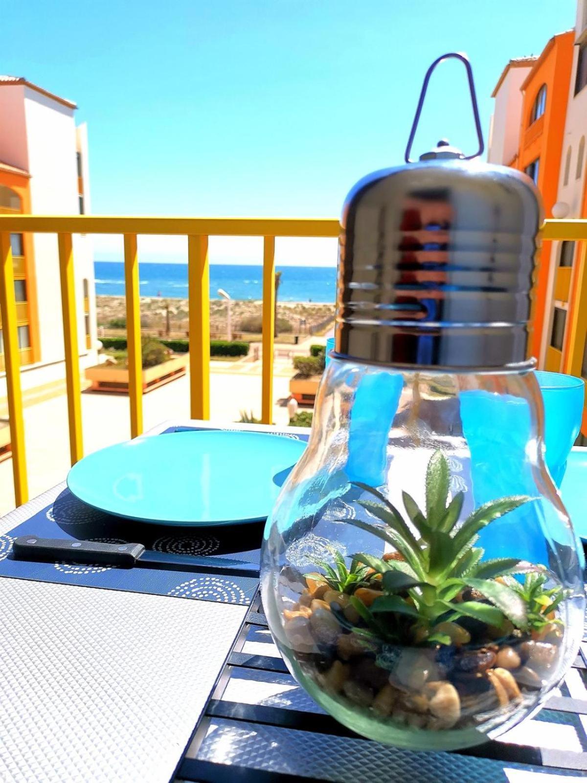 Appartement Vue Mer,Acces Direct Plage,Fibre,Clim,Parking Public Gratuit Le Barcares Luaran gambar