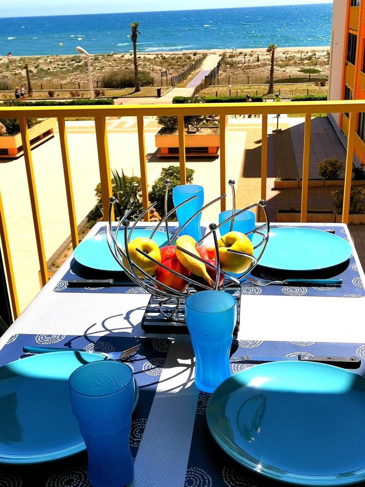 Appartement Vue Mer,Acces Direct Plage,Fibre,Clim,Parking Public Gratuit Le Barcares Luaran gambar